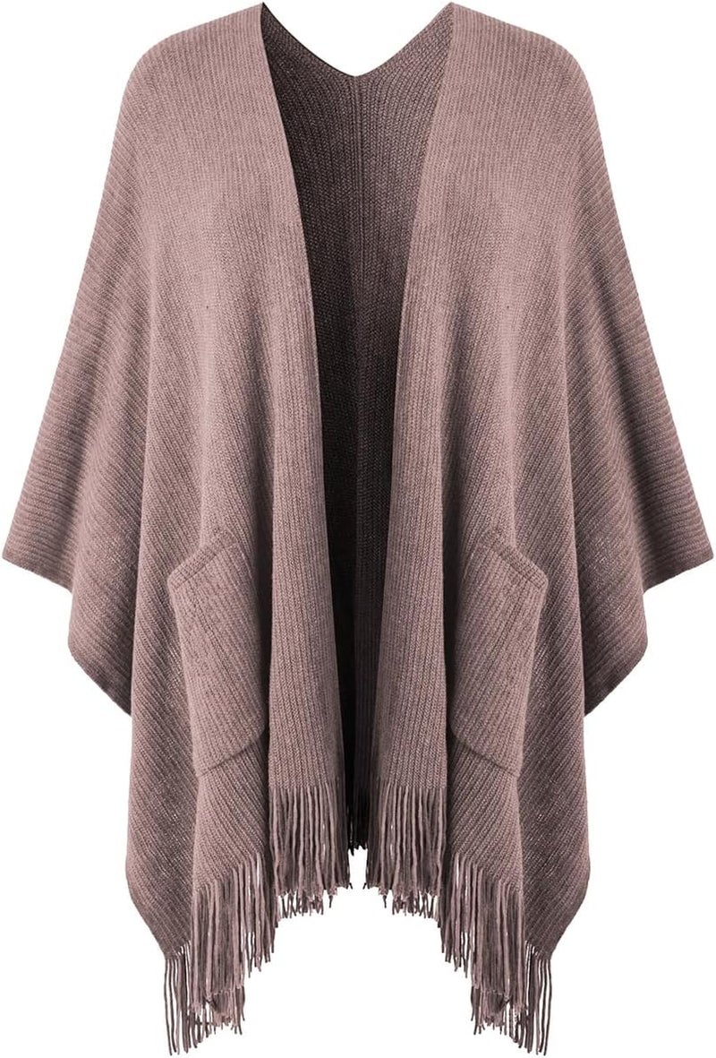 Ferand Shawl Wraps for Women, Cozy Lightweight Poncho Cape with Pockets, Warm for Fall Winter Travel - Image 1